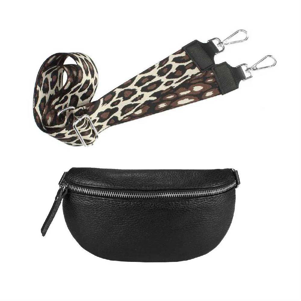 Made In Italy OBC DAMEN SET Gürteltasche + Schultergurt LEDER Crossbody Hüfttasche Bauchtasche Umhängetasche Brusttasche CrossOver Bodybag Schultertasche Handytasche Geldtasche Tasche Kosmetiktasche