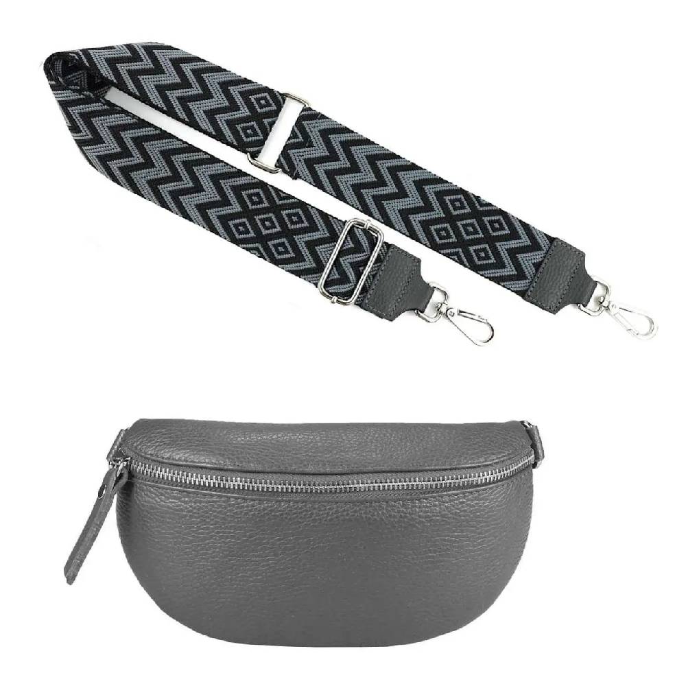 Made In Italy OBC DAMEN SET Gürteltasche + Schultergurt LEDER Crossbody Hüfttasche Bauchtasche Umhängetasche Brusttasche CrossOver Bodybag Schultertasche Handytasche Geldtasche Tasche Kosmetiktasche #1