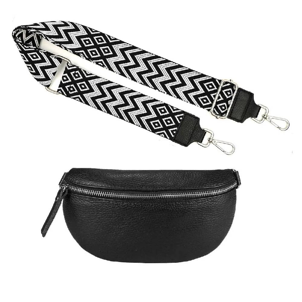 Made In Italy OBC DAMEN SET Gürteltasche + Schultergurt LEDER Crossbody Hüfttasche Bauchtasche Umhängetasche Brusttasche CrossOver Bodybag Schultertasche Handytasche Geldtasche Tasche Kosmetiktasche #1