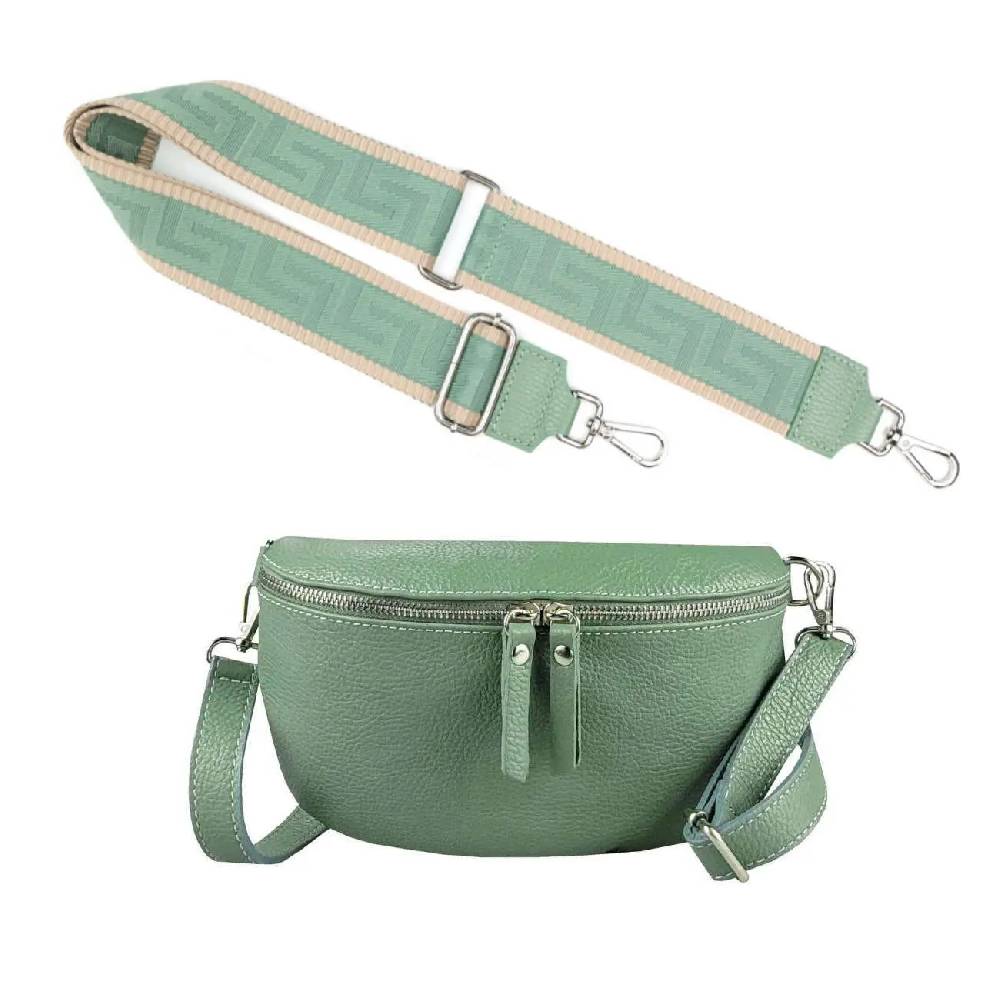 Made In Italy OBC DAMEN SET Gürteltasche + Schultergurt LEDER Crossbody Hüfttasche Bauchtasche Umhängetasche Brusttasche CrossOver Bodybag Schultertasche Handytasche Geldtasche Tasche