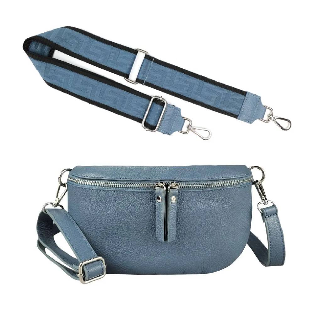 Made In Italy OBC DAMEN SET Gürteltasche + Schultergurt LEDER Crossbody Hüfttasche Bauchtasche Umhängetasche Brusttasche CrossOver Bodybag Schultertasche Handytasche Geldtasche Tasche Kosmetiktasche