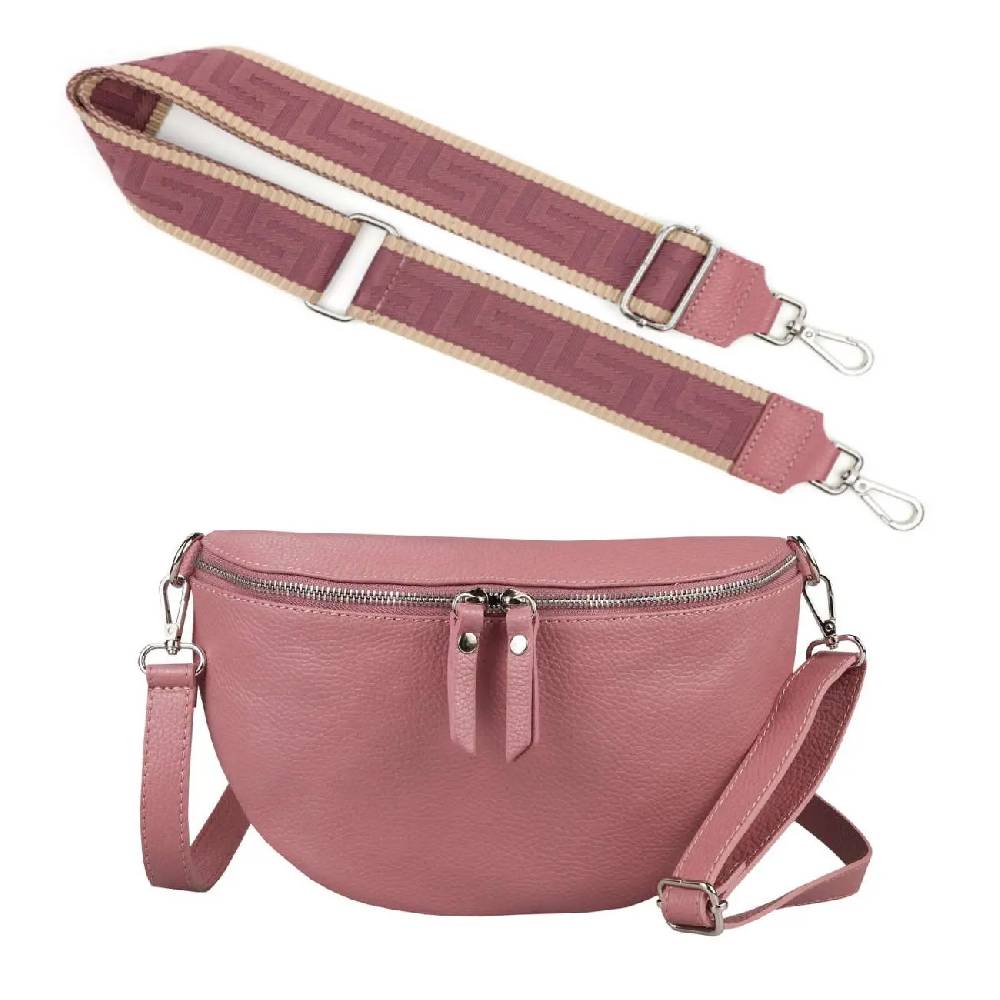 Made In Italy OBC DAMEN SET Gürteltasche + Schultergurt LEDER Crossbody Hüfttasche Bauchtasche Umhängetasche Brusttasche CrossOver Bodybag Schultertasche Handytasche Geldtasche Tasche Kosmetiktasche