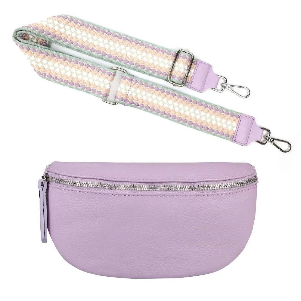 Made In Italy OBC DAMEN SET Gürteltasche + Schultergurt LEDER Crossbody Hüfttasche Bauchtasche Umhängetasche Brusttasche CrossOver Bodybag Schultertasche Handytasche Geldtasche Tasche Kosmetiktasche