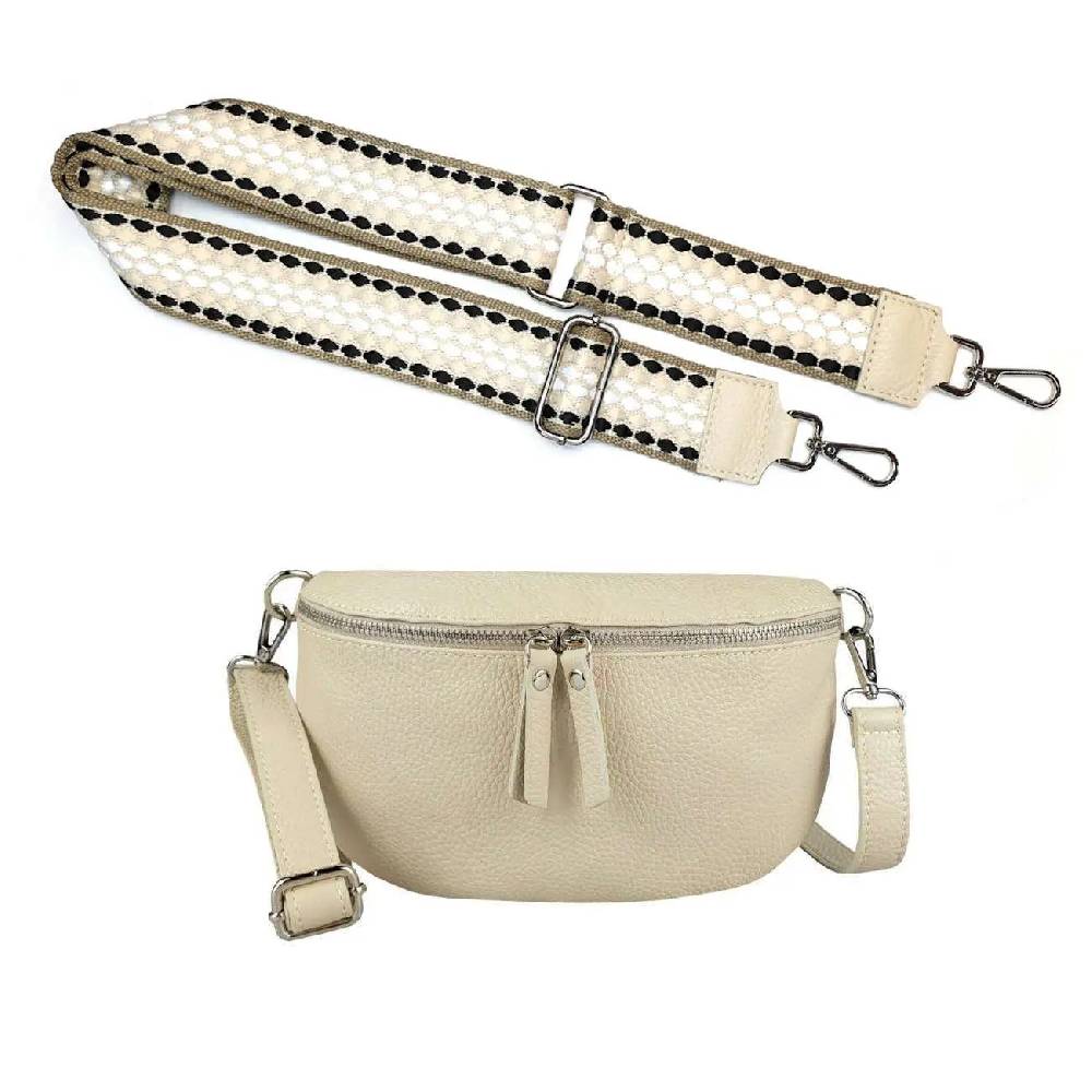 Made In Italy OBC DAMEN SET Gürteltasche + Schultergurt LEDER Crossbody Hüfttasche Bauchtasche Umhängetasche Brusttasche CrossOver Bodybag Schultertasche Handytasche Geldtasche Tasche Kosmetiktasche