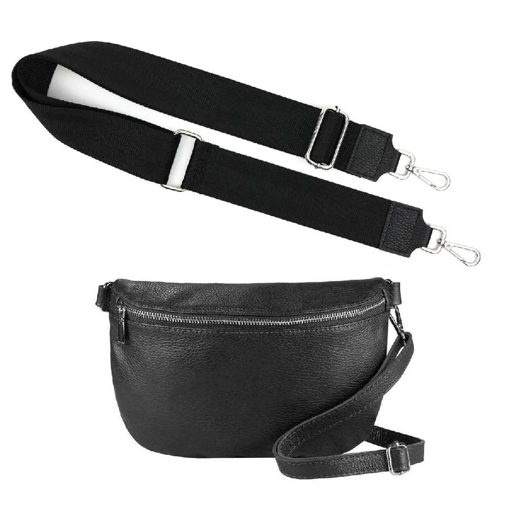 Made In Italy OBC DAMEN SET Gürteltasche + Schultergurt LEDER Crossbody Hüfttasche Bauchtasche Umhängetasche Brusttasche CrossOver Bodybag Schultertasche Handytasche Geldtasche Tasche Kosmetiktasche