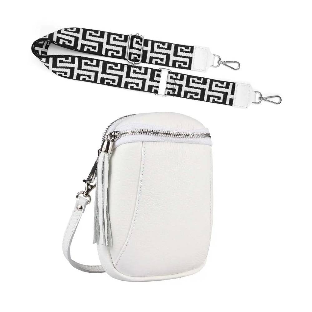 Made In Italy OBC DAMEN SET Schultertasche + Schultergurt LEDER Crossbody Umhängetasche Brusttasche CrossOver Bodybag Schultertasche Handytasche Geldtasche Tasche Kosmetiktasche
