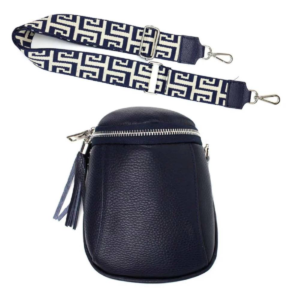 Made In Italy OBC DAMEN SET Schultertasche + Schultergurt LEDER Crossbody Umhängetasche Brusttasche CrossOver Bodybag Schultertasche Handytasche Geldtasche Tasche Kosmetiktasche