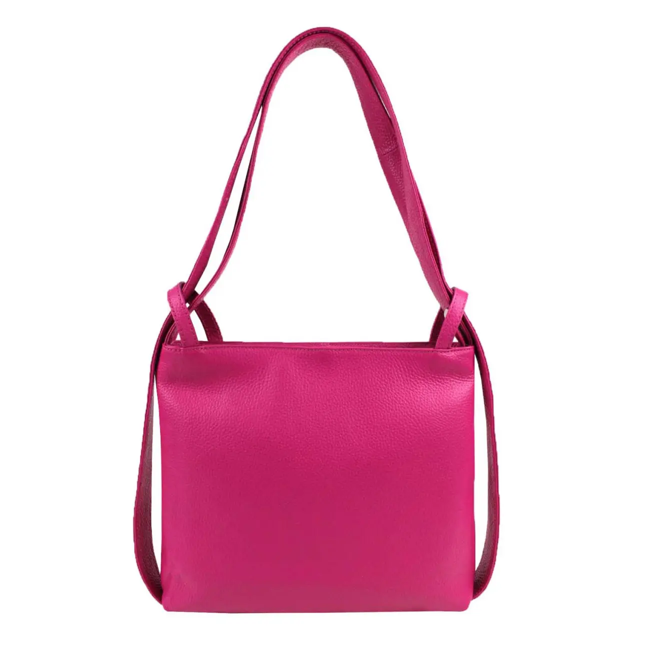 MADE IN ITALY OBC Damen Tasche Rucksack 2in1 Umhängetasche Schultertasche Daypack Rucksacktasche Handtasche Ledertasche Klein