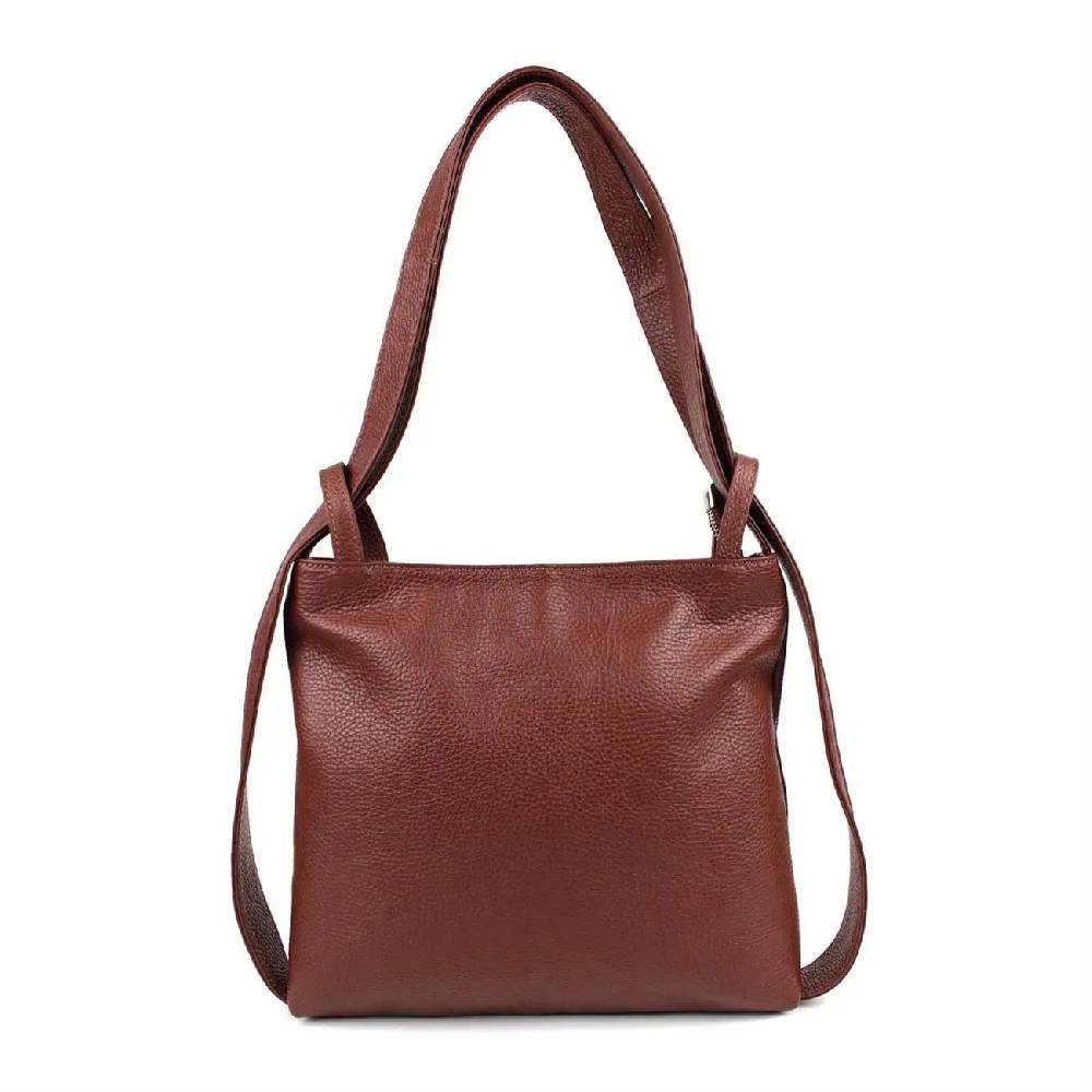 MADE IN ITALY OBC Damen Tasche Rucksack 2in1 Umhängetasche Schultertasche Daypack Rucksacktasche Handtasche Ledertasche Klein