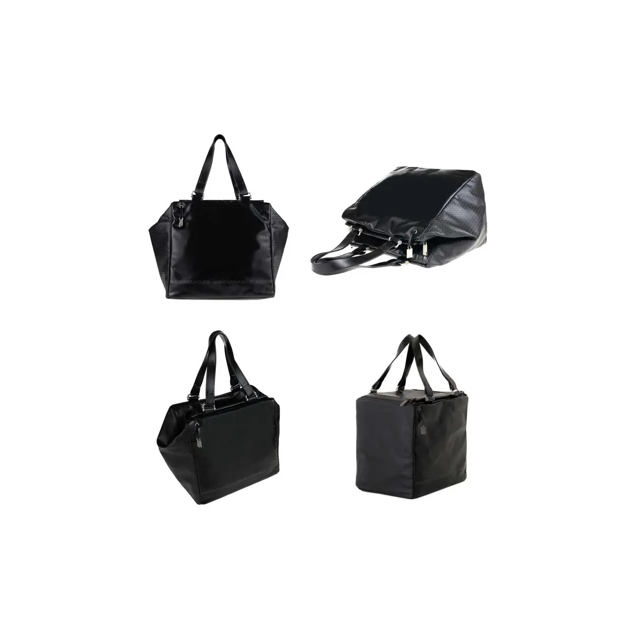 Mandarina Duck Desire Pelle Pferdeleder Koffer Handtasche Sporttasche Henkeltasche Reisetasche Tasche Bag Schwarz 30x29x22 cm (BxHxT) Mandarina Duck Desire Pelle Pferdeleder Koffer Handtasche Sporttasche Henkeltasche Reisetasche Tasche Bag Schwarz 30x29x22 cm (BxHxT)