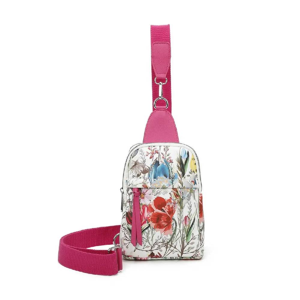 OBC Damen Blumen Bodybag Sling Tasche Rucksack Gürteltasche Crossbag Crossover Schultertasche Crossbody Brusttasche Smartphone-Umhängetasche