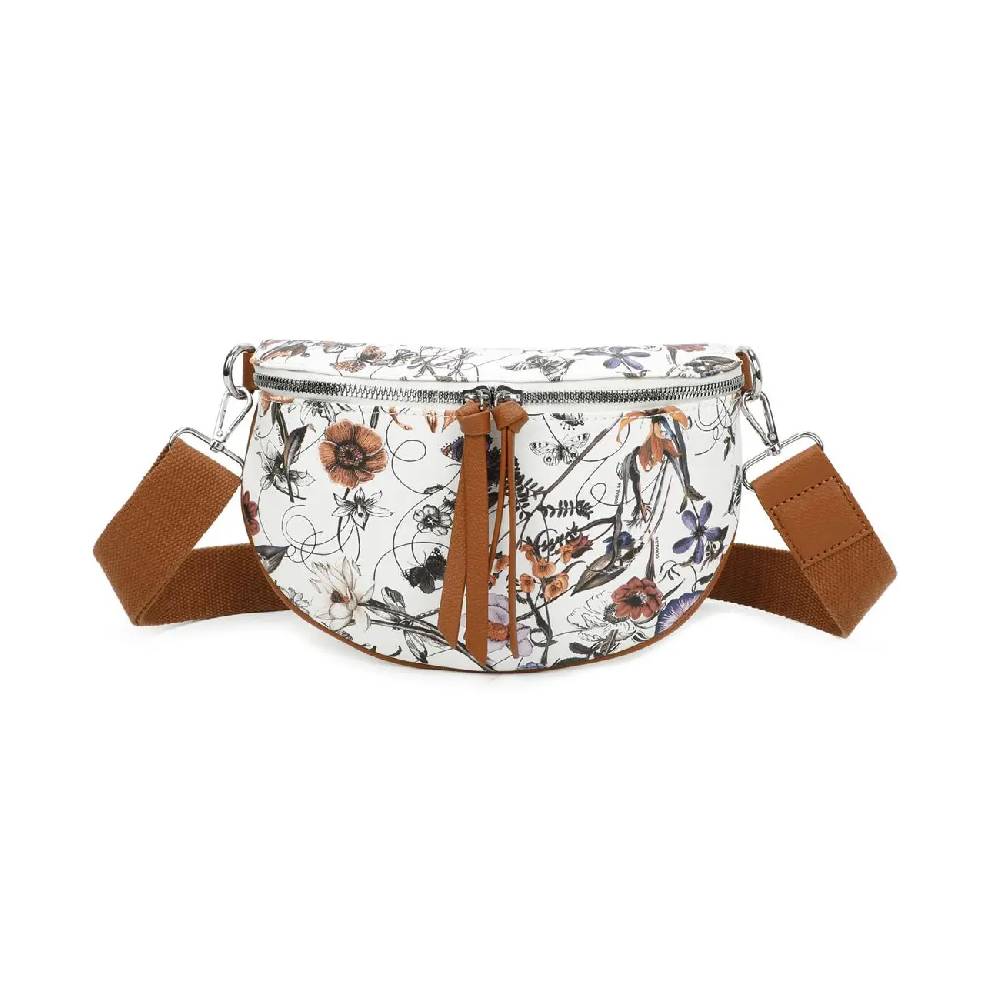 OBC Damen Blumen Tasche Schultertasche Gürteltasche Crossbody Hüfttasche Bauchtasche Umhängetasche Cross-Over Bodybag Handytasche Reisetasche Kosmetiktasche Kunst-Leder
