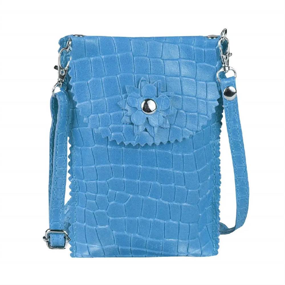 OBC Damen Leder Smartphone Tasche Umhängetasche Schultertasche Handytasche Minibag Kroko Optik Geldtasche Ledertasche Crossbody Abendtasche