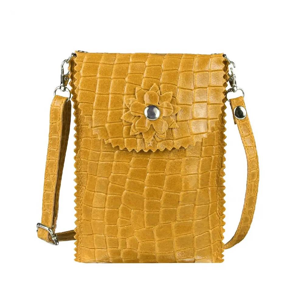 OBC Damen Leder Smartphone Tasche Umhängetasche Schultertasche Handytasche Minibag Kroko Optik Geldtasche Ledertasche Crossbody Abendtasche