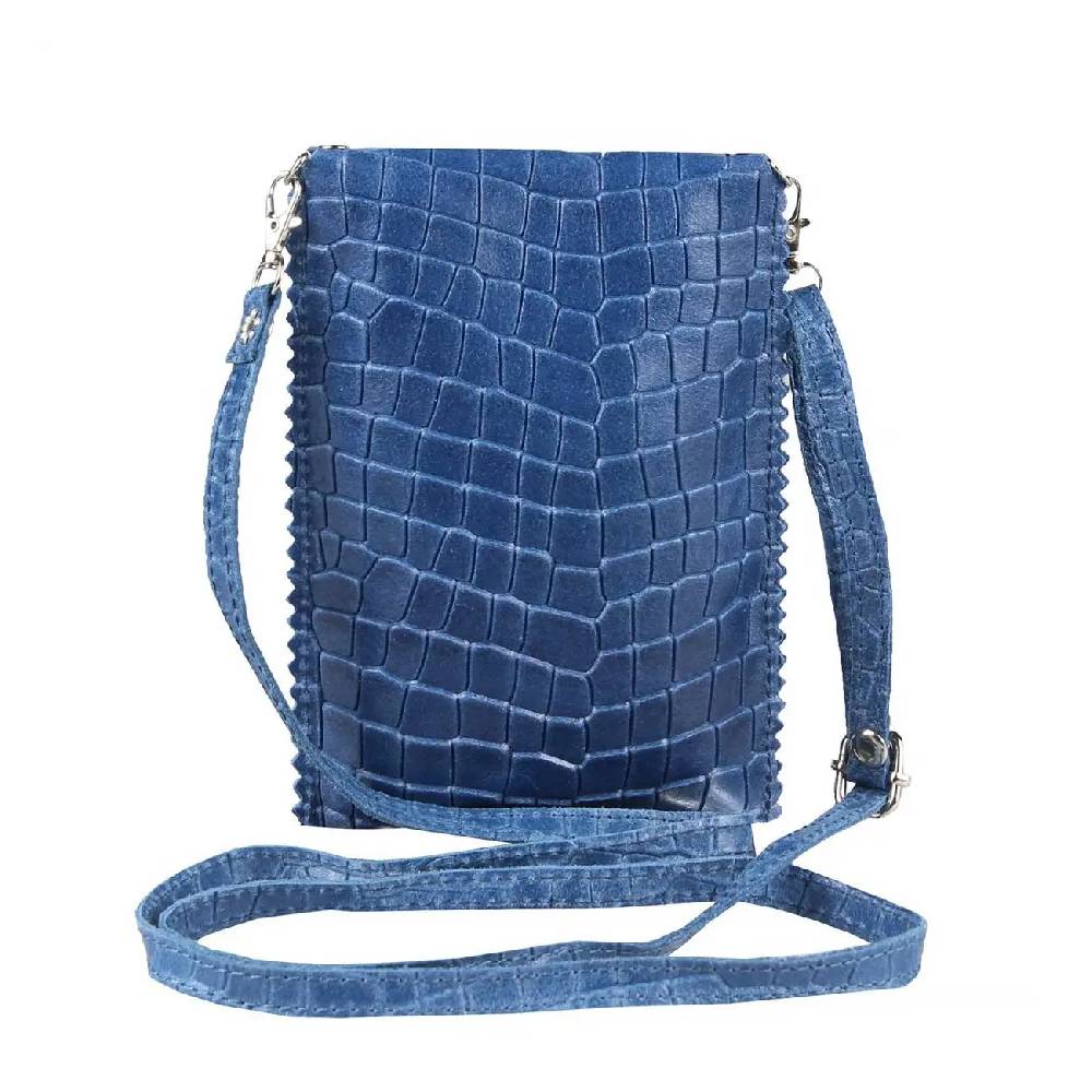 OBC Damen Leder Smartphone Tasche Umhängetasche Schultertasche Handytasche Minibag Kroko Optik Geldtasche Ledertasche Crossbody Abendtasche