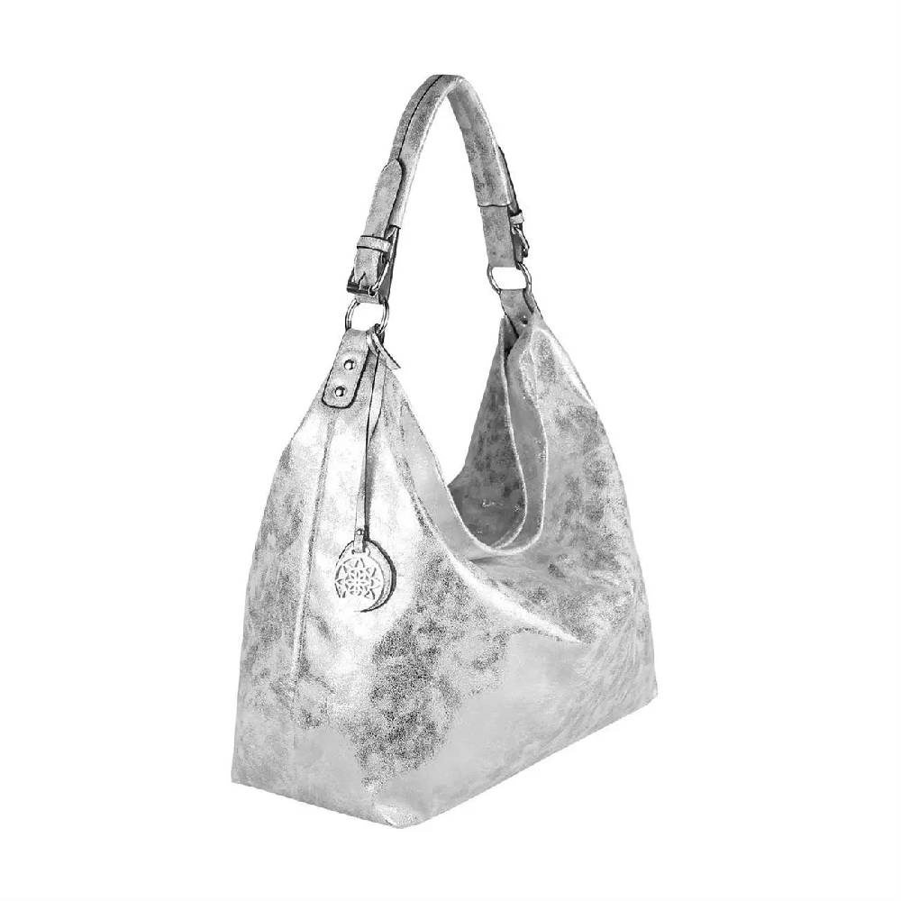 OBC DAMEN METALLIC TASCHE SHOPPER Hobo-Bag Henkeltasche Handtasche Schultertasche CROSS-OVER Umhängetasche Beuteltasche