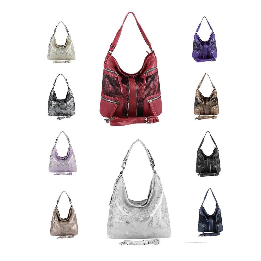 OBC DAMEN METALLIC TASCHE SHOPPER Hobo-Bag Henkeltasche Handtasche Schultertasche CROSS-OVER Umhängetasche Beuteltasche