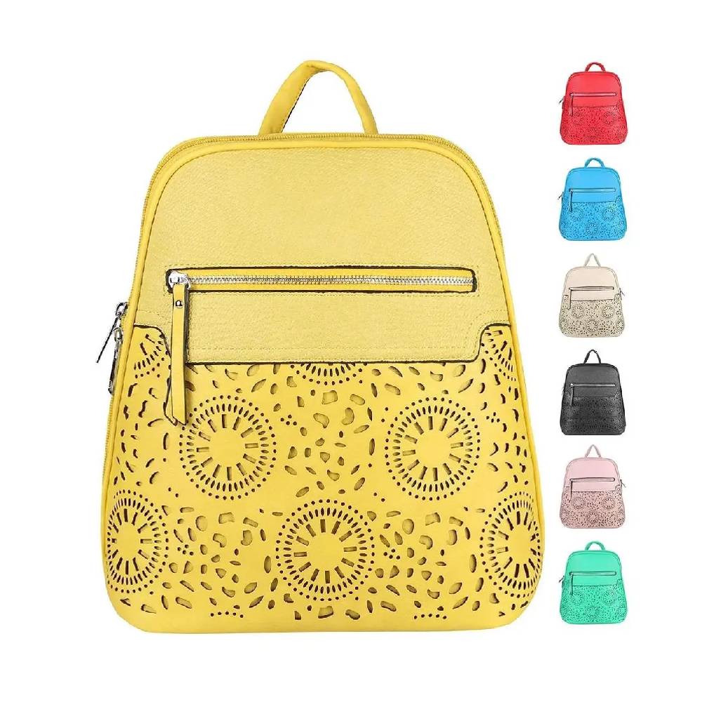 OBC Damen Rucksack Stadtrucksack Backpack Daypack Cityrucksack Leder Optik Tasche Handtasche Shopper Tagesrucksack Crossbag Schultertasche