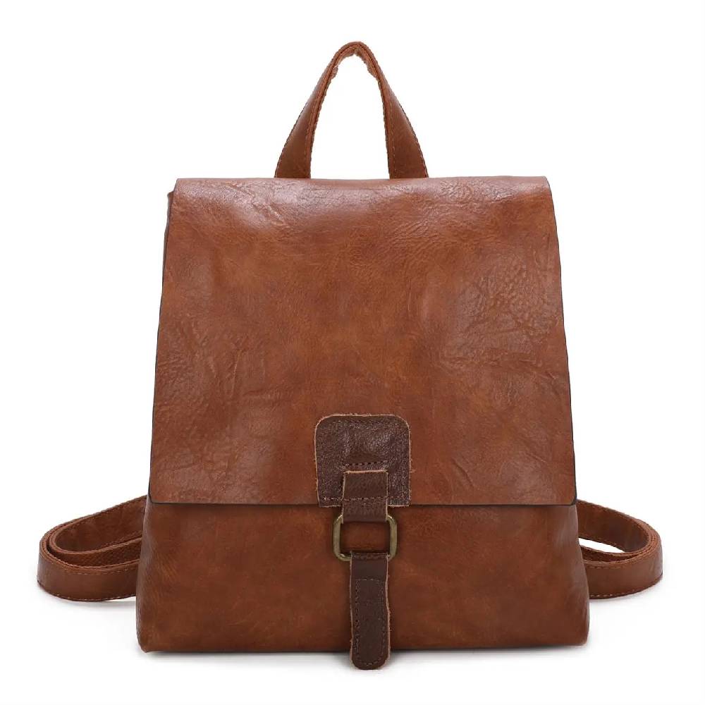 OBC Damen Rucksack Tasche Crossbody Handtasche Messenger Schultertasche Umhängetasche Shopper Vintage Kuriertasche Überschlagtasche Leder Optik