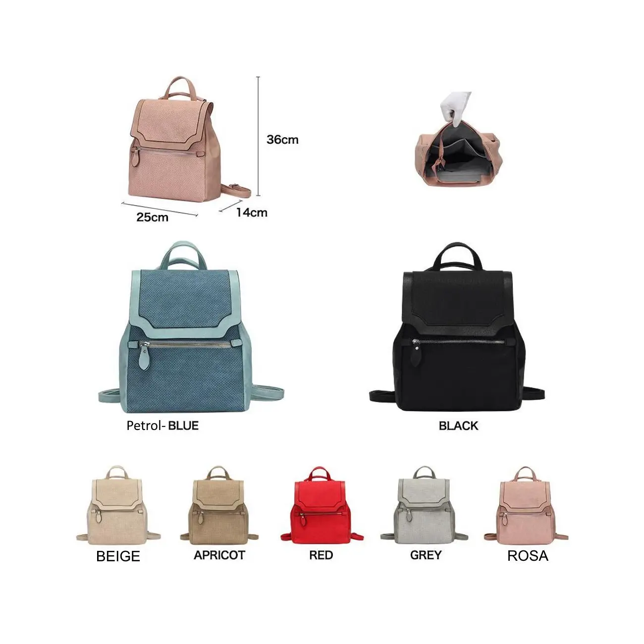 OBC DAMEN RUCKSACK TASCHE Reiserucksack Daypack Backpack Schulrucksack Schulranzen Cross-Over Reisetasche Shopper