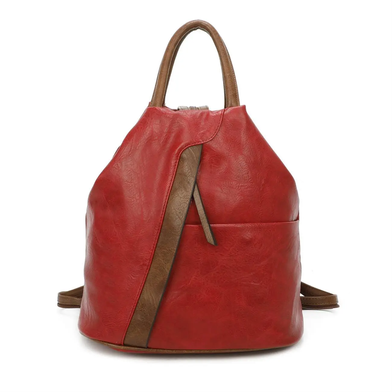 OBC Damen Rucksack Tasche Schultertasche Leder Optik Daypack Backpack Handtasche Tagesrucksack Cityrucksack