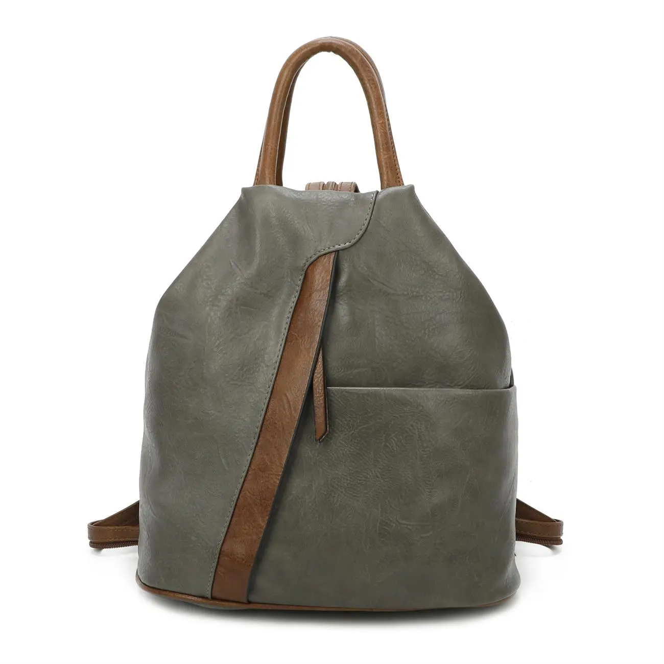 OBC Damen Rucksack Tasche Schultertasche Leder Optik Daypack Backpack Handtasche Tagesrucksack Cityrucksack