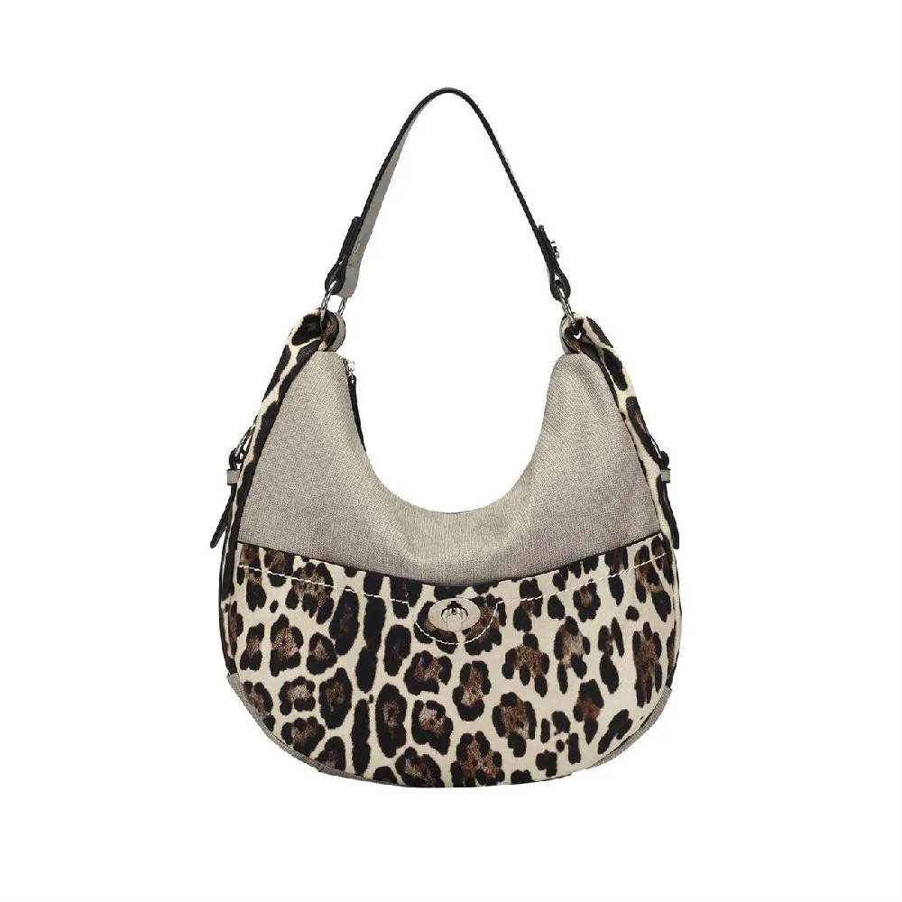 OBC DAMEN SHOPPER TASCHE HANDTASCHE Hobo Bag Kette Henkeltasche Schultertasche Umhängetasche Beuteltasche Leoparden Print