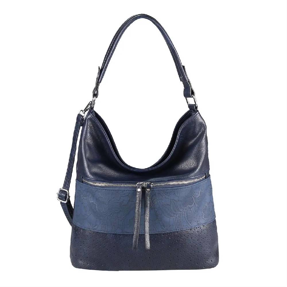 OBC Damen Tasche Blumen Shopper Tote Bag Handtasche Umhängetasche Schultertasche Beuteltasche Leder Optik Hobo Crossbody