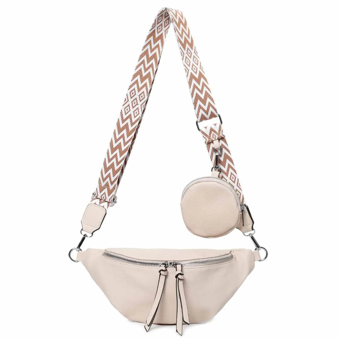 OBC Damen Tasche Brusttasche Crossbody Umhängetasche Handytasche Hüfttasche Cross-Over Bodybag Schultertasche Bauchtasche Gürteltasche Messenger-Tasche Leder Optik