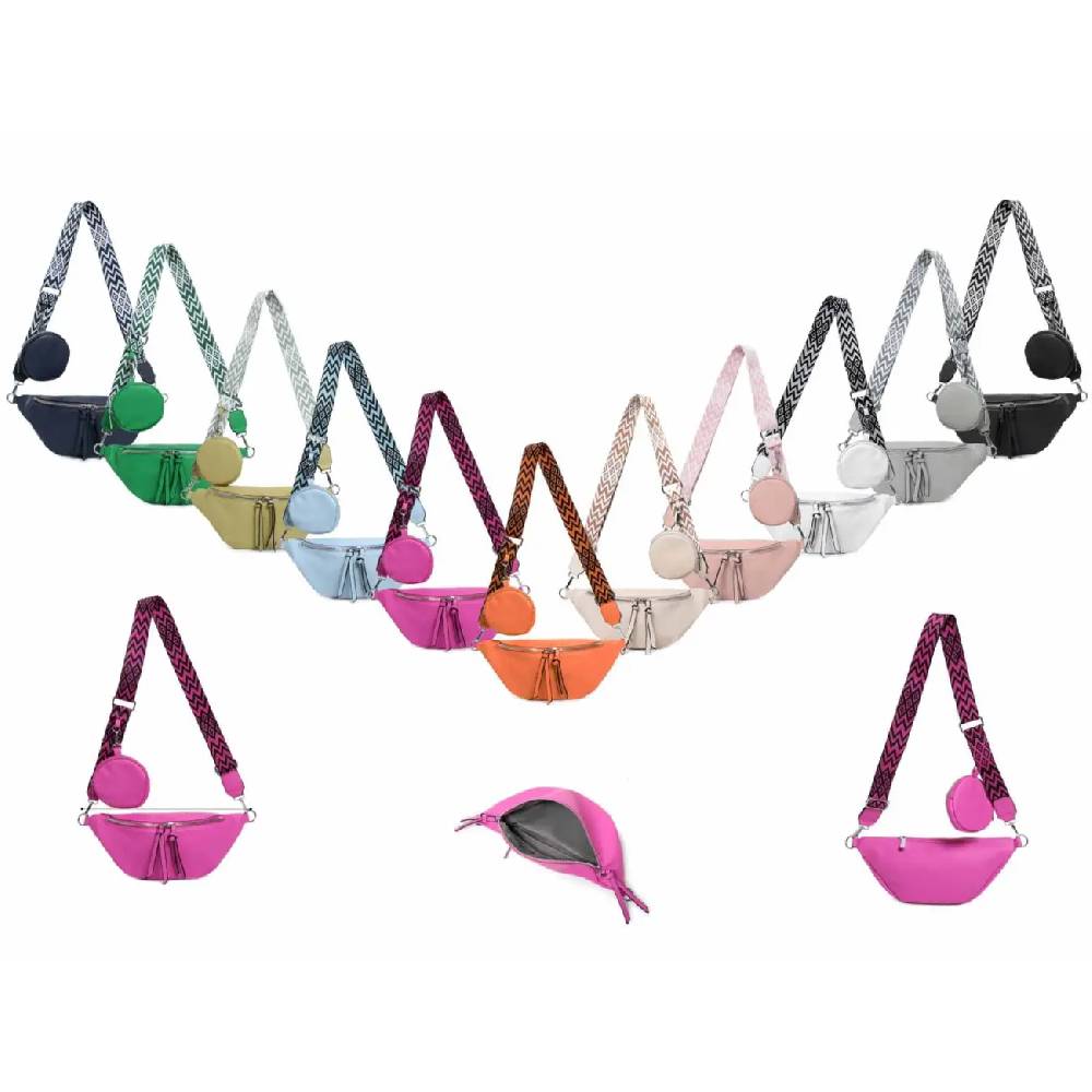 OBC Damen Tasche Brusttasche Crossbody Umhängetasche Handytasche Hüfttasche Cross-Over Bodybag Schultertasche Bauchtasche Gürteltasche Messenger-Tasche Leder Optik