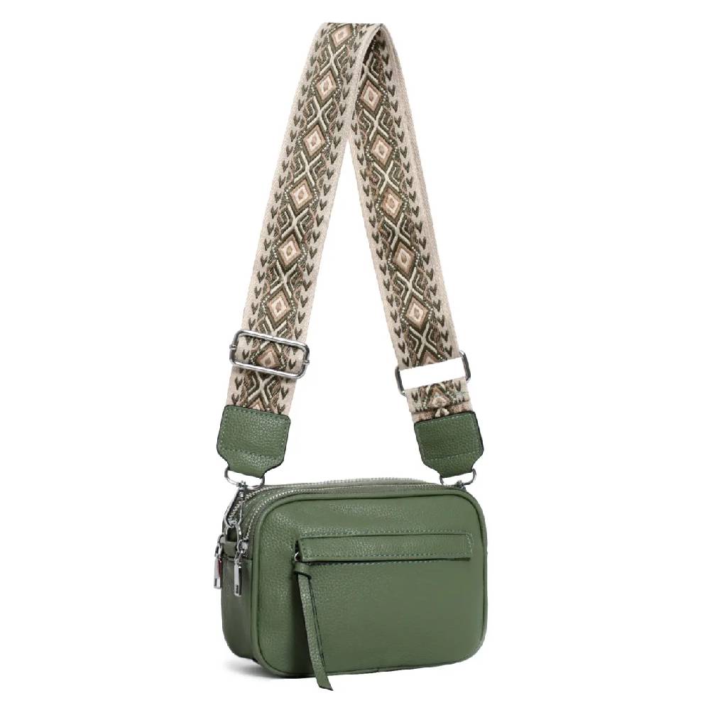 OBC Damen Tasche Crossbody Hüfttasche Brusttasche Umhängetasche Bodybag Cross Over Schultertasche Handytasche Gürteltasche Handtasche Freizeit Reise Leder Optik