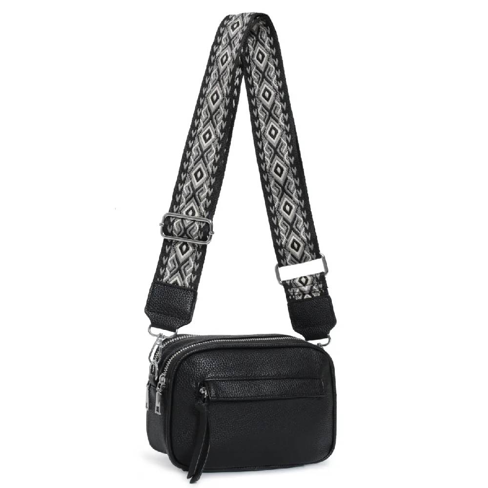 OBC Damen Tasche Crossbody Hüfttasche Brusttasche Umhängetasche Bodybag Cross Over Schultertasche Handytasche Gürteltasche Handtasche Freizeit Reise Leder Optik