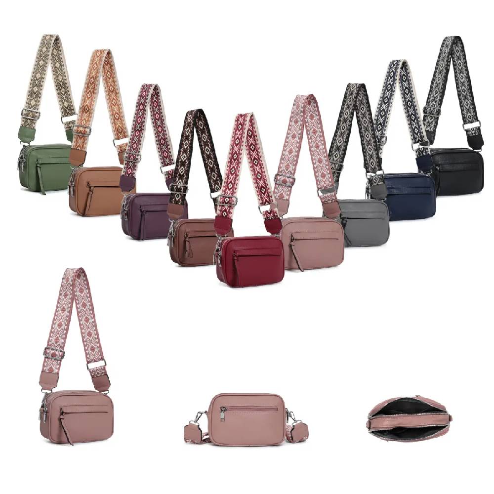 OBC Damen Tasche Crossbody Hüfttasche Brusttasche Umhängetasche Bodybag Cross Over Schultertasche Handytasche Gürteltasche Handtasche Freizeit Reise Leder Optik