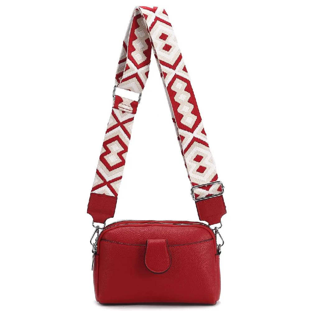 OBC Damen Tasche Crossbody Umhängetasche Bodybag Schultertasche Metallic Handytasche Crossover Kunstleder Handtasche Reise