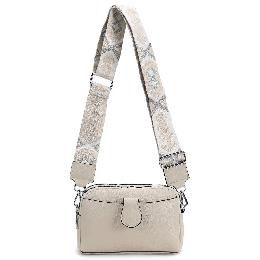 OBC Damen Tasche Crossbody Umhängetasche Bodybag Schultertasche Metallic Handytasche Crossover Kunstleder Handtasche Reise