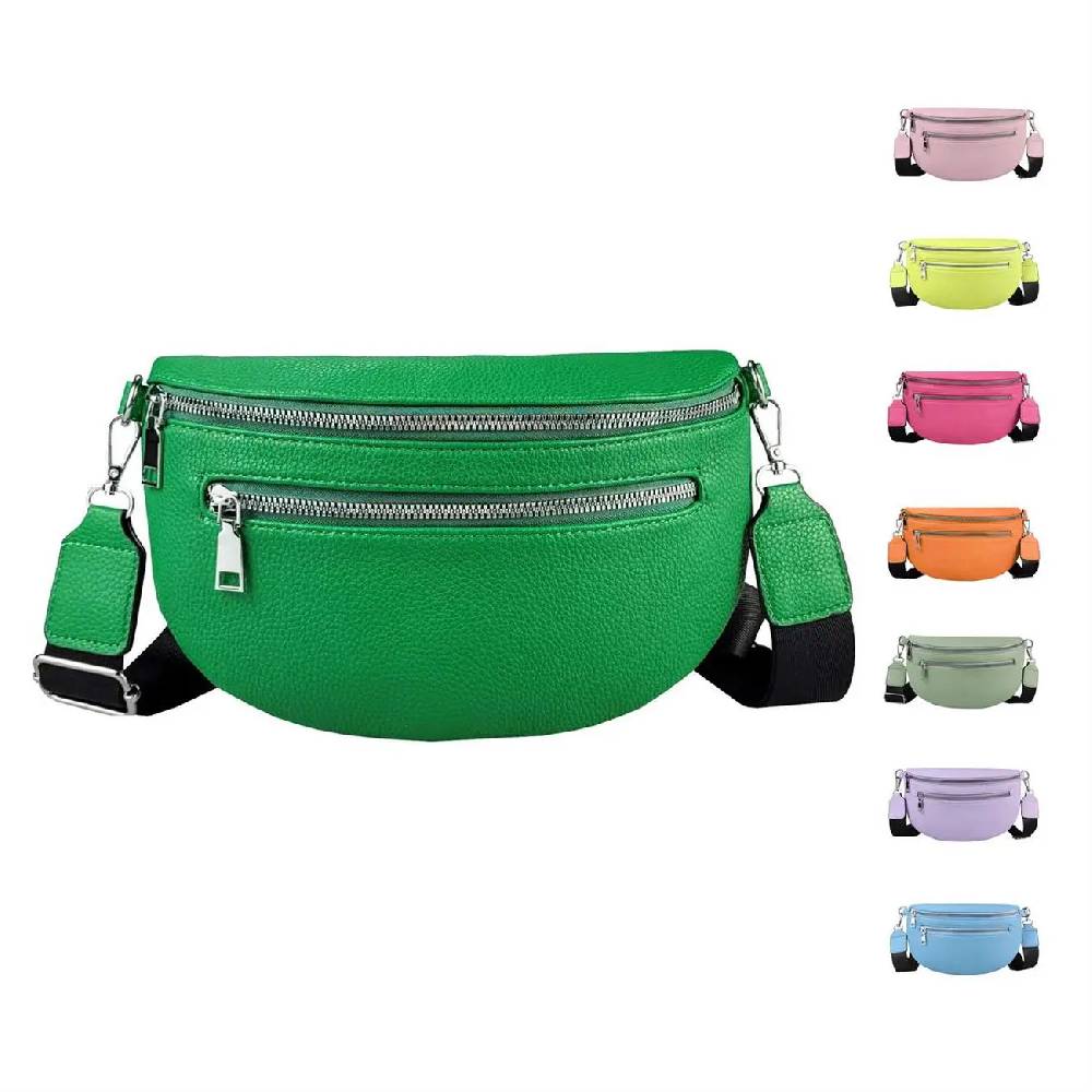 OBC Damen Tasche Gürteltasche Crossbody Leder Optik Hüfttasche Bauchtasche Umhängetasche Cross-Over Bodybag Schultertasche Handytasche Leder Optik