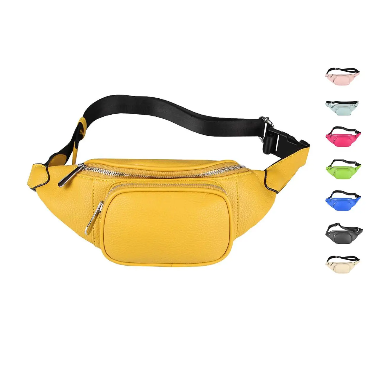 OBC Damen Tasche Gürteltasche Crossbody Leder Optik Hüfttasche Bauchtasche Umhängetasche Cross-Over Bodybag Schultertasche Handytasche Geldtasche