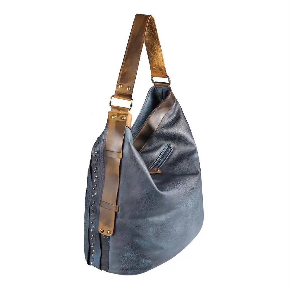 OBC DAMEN TASCHE HANDTASCHE Hobo Bag Schultertasche Nietentasche Shopper Strasssteine Umhängetasche Henkeltasche Beuteltasche Kunst-Leder