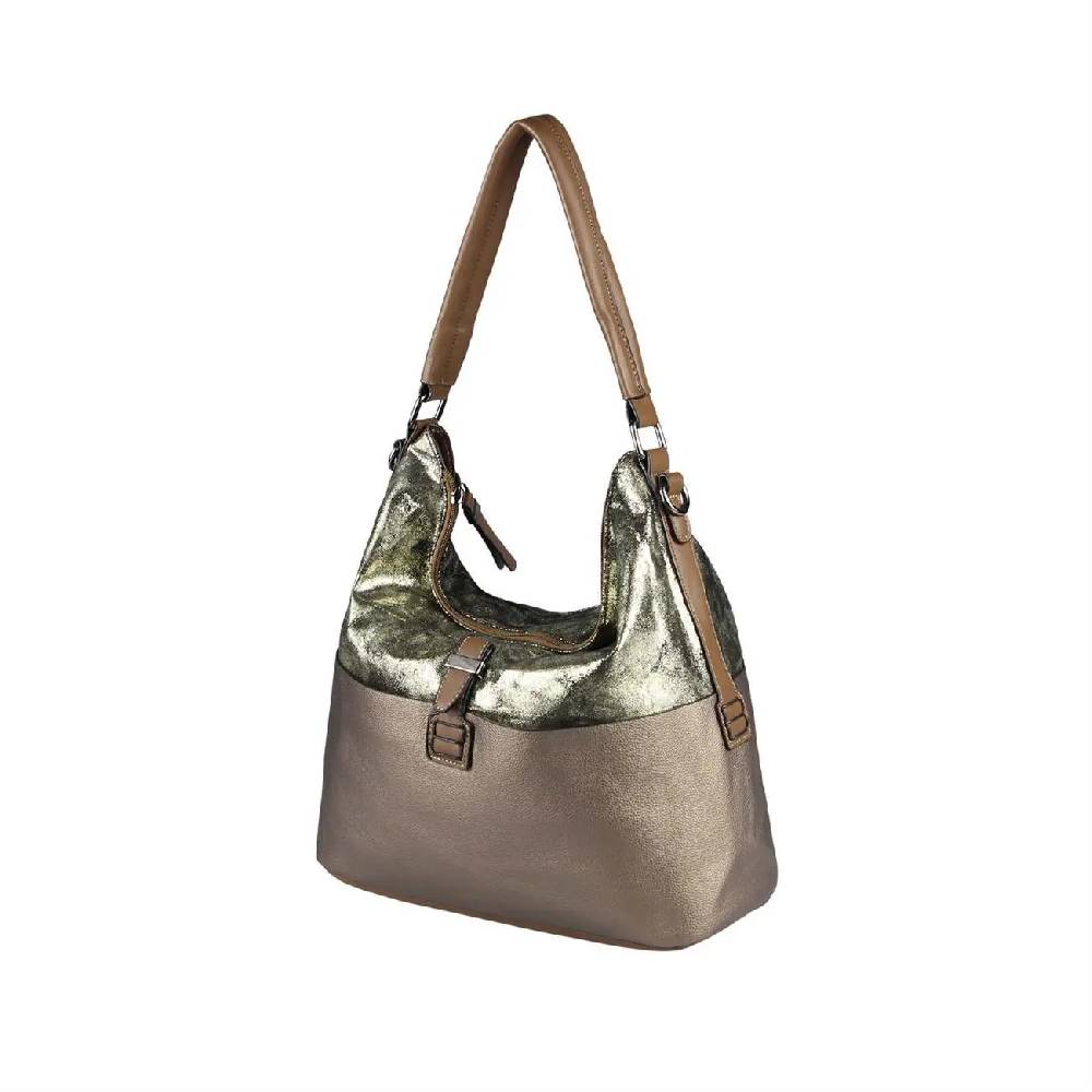 OBC DAMEN TASCHE HANDTASCHE Metallic Hobo Bag Henkeltasche Schultertasche Umhängetasche Hobo-Bag Beuteltasche SHOPPER