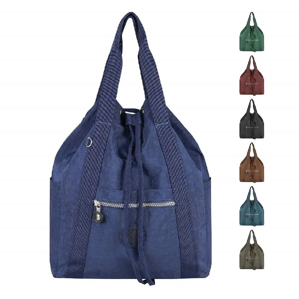 OBC Damen Tasche Rucksack Handtasche Cityrucksack Crinkle Nylon Backpack Schultertasche Damenrucksack Daypack