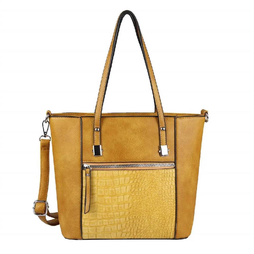 OBC DAMEN TASCHE Schultertasche Umhängetasche Tote Bag Kroko Businesstasche Shopper Workbag Leder Optik