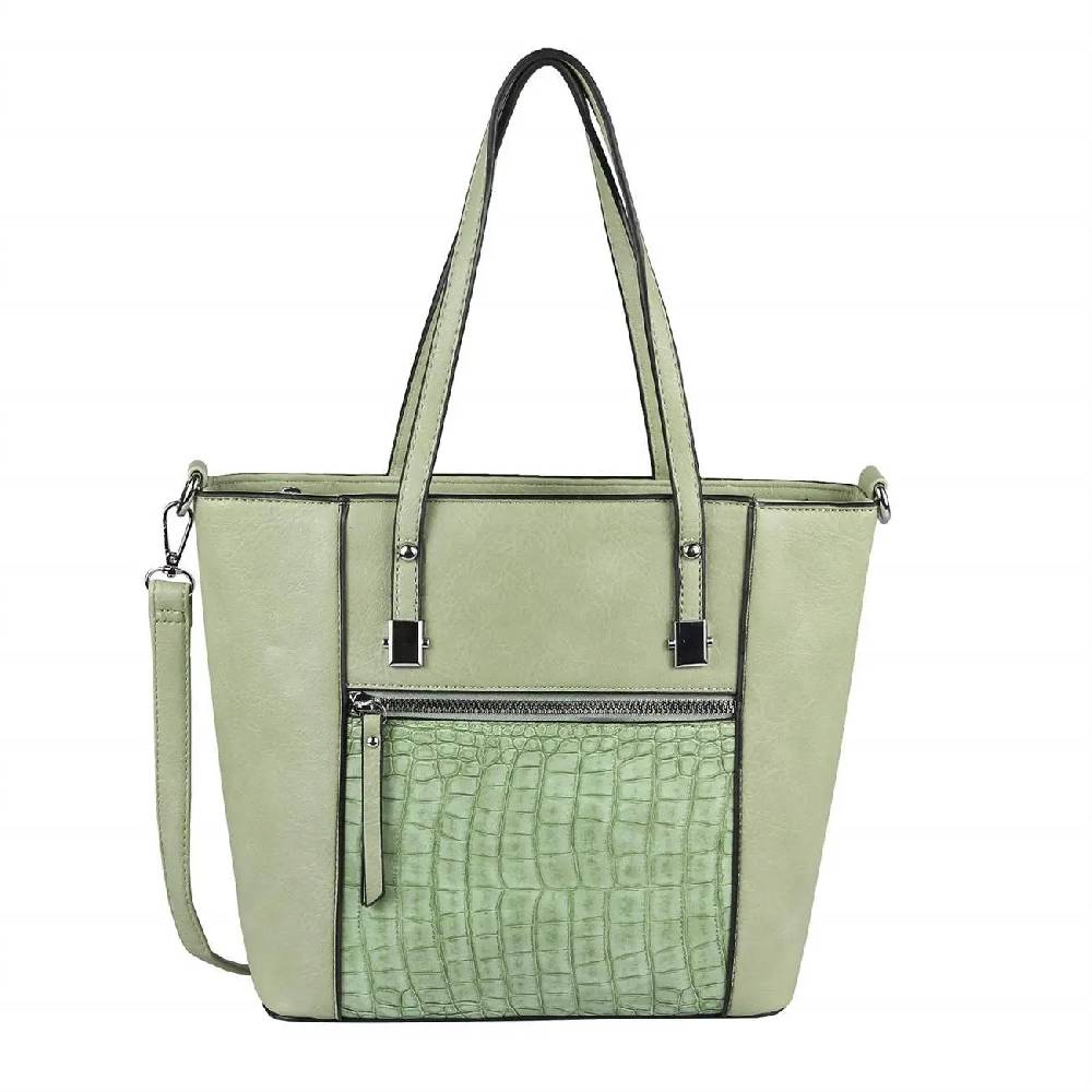 OBC DAMEN TASCHE Schultertasche Umhängetasche Tote Bag Kroko Businesstasche Shopper Workbag Leder Optik