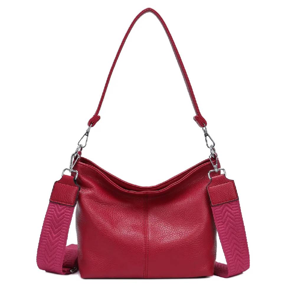 OBC Damen Tasche Shopper Brusttasche Hobo Bag Schultertasche Crossbody Umhängetasche Beuteltasche Handtasche Crossover BodyBag Leder Optik