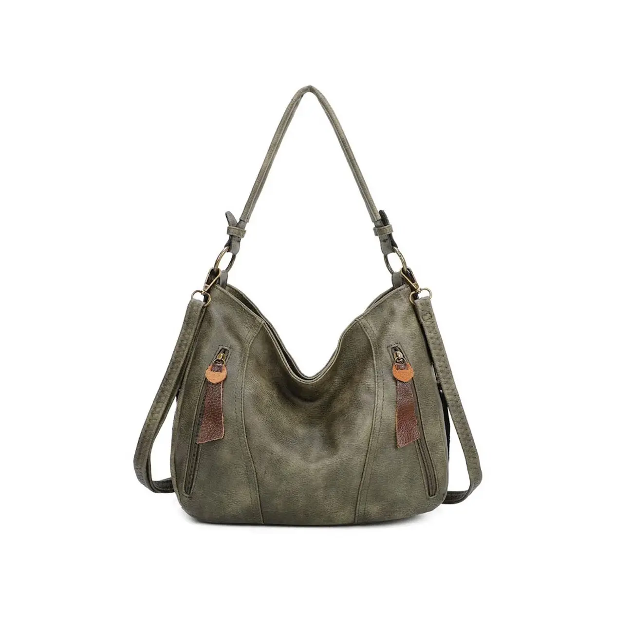 OBC Damen Tasche Shopper Hobo-Bag Schultertasche Leder Optik Umhängetasche Handtasche Crossover Reisetasche Beuteltasche Handtasche