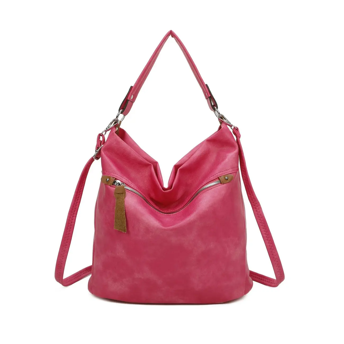 OBC DAMEN TASCHE SHOPPER Hobo-Bag Schultertasche Umhängetasche Handtasche CrossOver Damentasche Beuteltasche Henkeltasche Reise Leder Optik