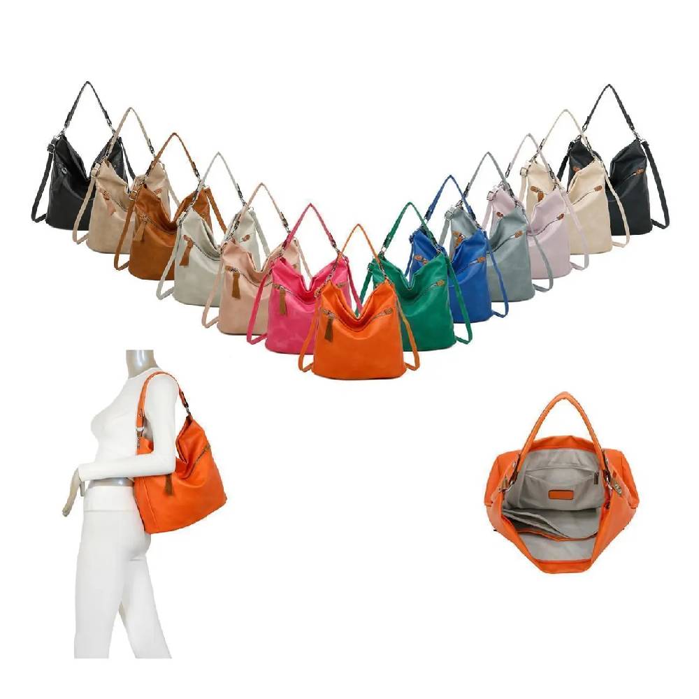 OBC DAMEN TASCHE SHOPPER Hobo-Bag Schultertasche Umhängetasche Handtasche CrossOver Damentasche Beuteltasche Henkeltasche Reise Leder Optik