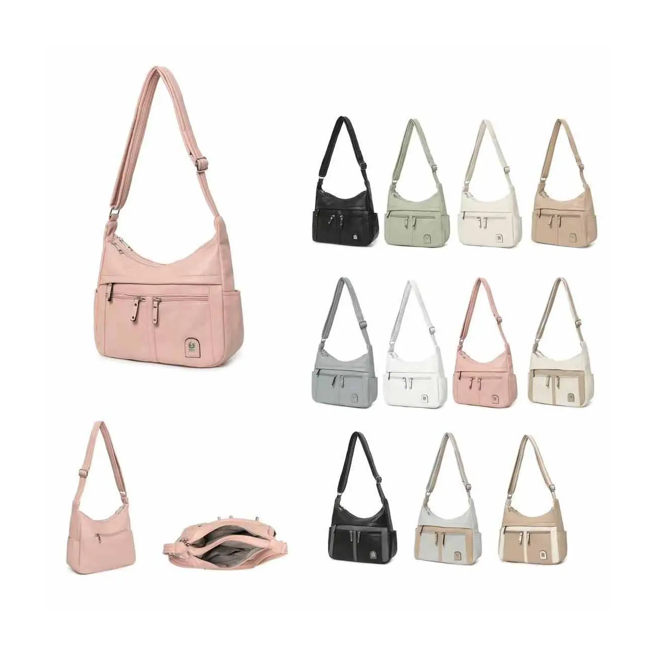 OBC DAMEN TASCHE SHOPPER Schultertasche Umhängetasche Vintage Crossbody CrossOver Handtasche Leder Optik Reisetasche Freizeittasche City Bag