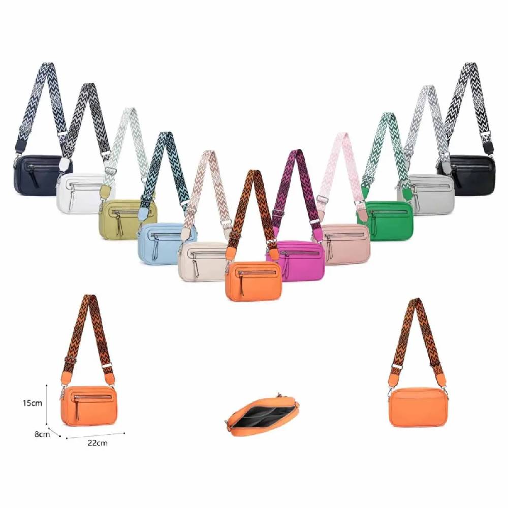 OBC Damen Tasche Umhängetasche Brusttasche Cross Over body Bag Gürteltasche Schultertasche Bauchtasche Hüfttasche Abend Freizeit Reise Leder Optik