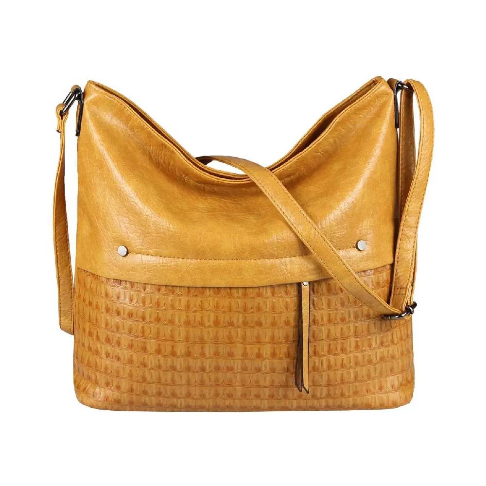 OBC Damen Tasche Umhängetasche Kroko Shopper Schultertasche Crossbody Beuteltasche Leder Optik Crossover Messenger