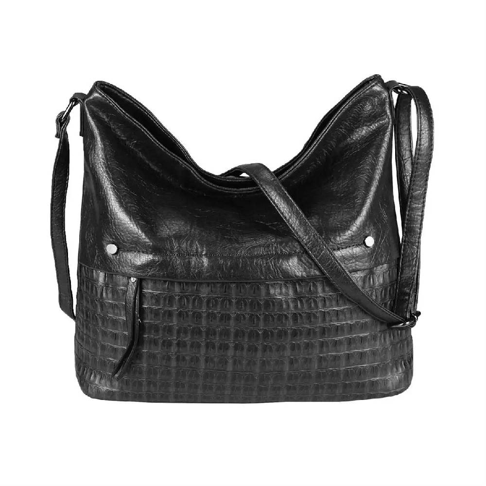 OBC Damen Tasche Umhängetasche Kroko Shopper Schultertasche Crossbody Beuteltasche Leder Optik Crossover Messenger